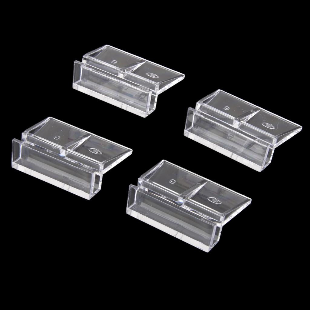 Maxbell 4Pcs Aquarium Fish Tank Plastic Clips Glass Cover Strong Support Holders 6mm