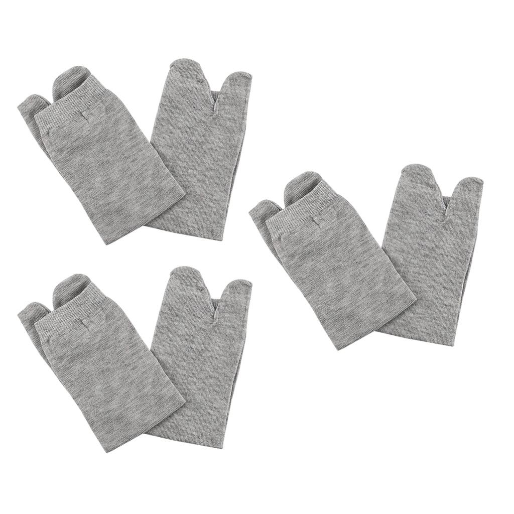 Maxbell 3 Pairs Elastic Cotton Tabi Socks 2 Toe Socks Flip-Flops Socks Unisex Gray