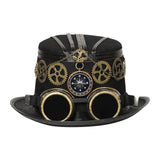 Maxbell Steampunk Top Hat Costume Gothic Punk Rustic Compass for Club Cosplay Party 58-59cm