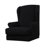 Max Jacquard Stretch Wing Back Armchair Cover Wingback Sofa Slipcover Black