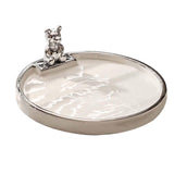 Maxbell Decorative Tray Keys Jewelry Serving Tray Decor for Bedroom Bathroom Cabinet round