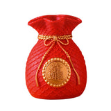 Maxbell Creative Flower Vase Art Craft Floral Arrangement for Balcony Decor Dorm Red Bao