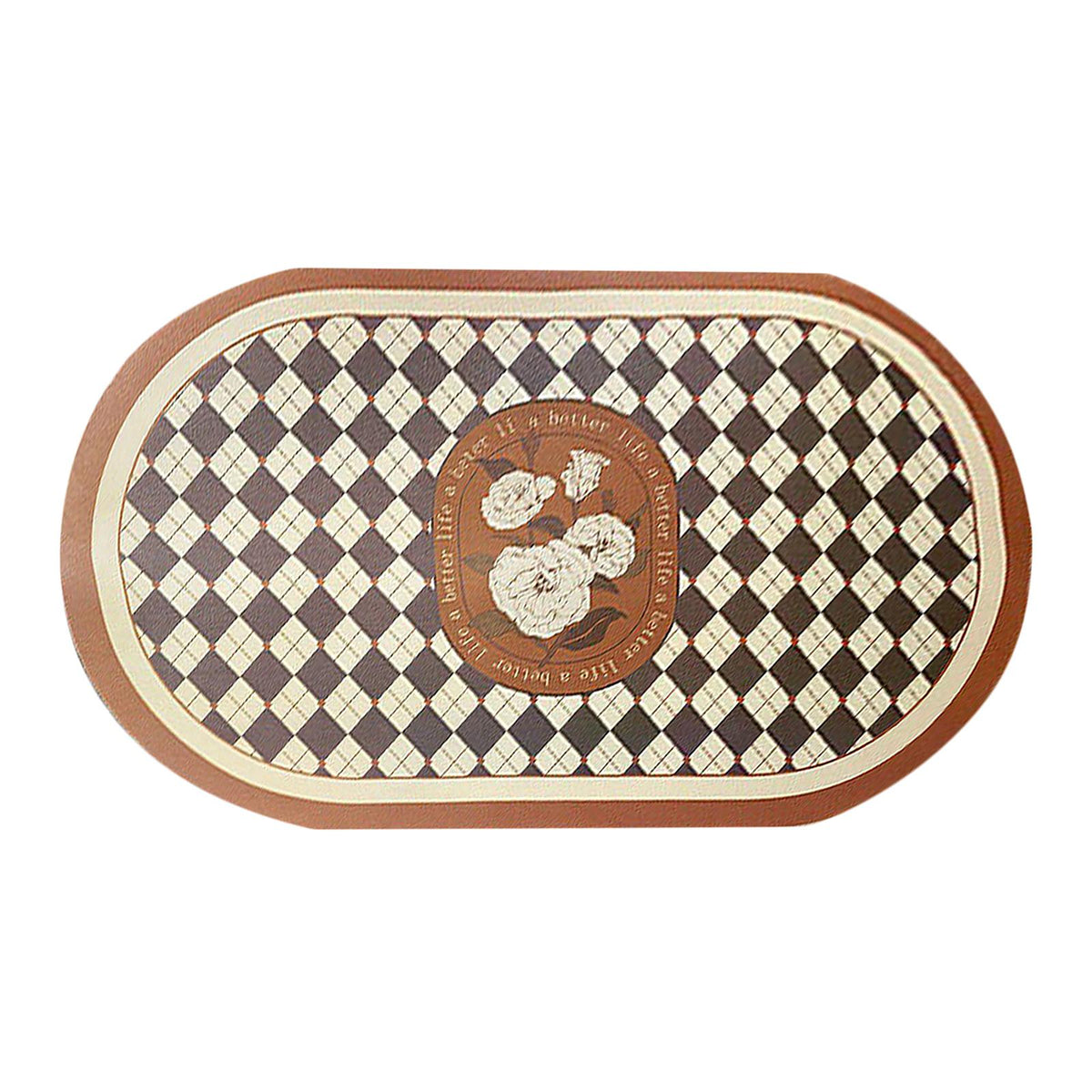 Maxbell Bathroom Rug Quick Dry Rubber Decorative Washable for Indoor Kitchen Hallway 40cmx60cm A