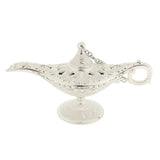 Maxbell Shiny Vintage Metal Aladdin Genie Light Lamp Tabletop Accent Silver-White