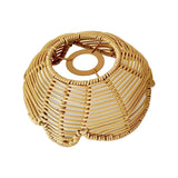 Maxbell Rattan Lamp Shade Ornament Droplight Weaved for Teahouse Living Room Kitchen Brown