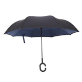 Maxbell Double Layer Inverted Reversible Umbrellas Umbrella Parasol Upside Down Navy Blue