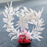 Max Resin Flamingo Figurines Statues Pot with Garland Table Home Office Decor