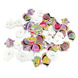 Maxbell Pack of 50 Fish-shaped 2 Holes Decorative Wooden Buttons Sewing Fasteners for Sewing Crafts Accessories 30-36mm