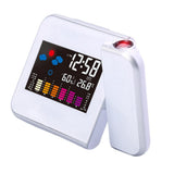 Maxbell LED Projection Alarm Clock Temperature Desk Time Date Projector USB Charger White
