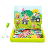 Maxbell Cartoon Magnetic Puzzles Kids Toddler Intellectual Toys Gifts Happy Farm