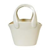 Maxbell Ceramic Vase Creative Decorative Handbag Vase for Office Table Dinning Table White