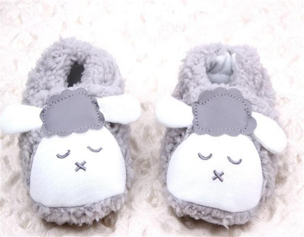 Maxbell Coral Fleece BabyToddler Shoes Soft Sole with Sheep Pattern Gray 13