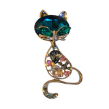 Maxbell Green Cat Brooch Pin Luxury Animal Gift for Backpacks Clothing Jacket