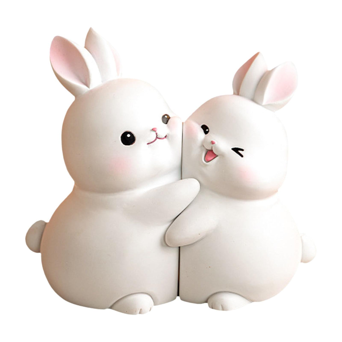 Maxbell Rabbit Bookends Book Stand Holder Resin Figurines for Home Cabinet Decor