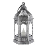 Maxbell Vintage Style Electronic Candle Lantern Wind Lamp Decorative for Garden Argent