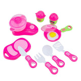 Maxbell Set of 13pcs Plastic Cookware Kits Kids Kitchen Pretend Cooking Role Play Toy Games Accessories Kids Gift