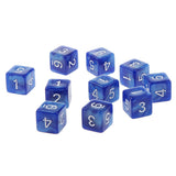 Maxbell Pack of 10pcs Pearl Blue D6 Six Sided Game Dice D&D TRPG Games Party Supplies Toys