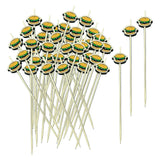 Maxbell 100Pcs Disposable Fruit Forks Sticks Hamburger Pattern for Dessert Festival