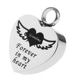 Maxbell Memorial Keepsake Necklace Mind Forever in My Heart Ashes Pendant  Grandma