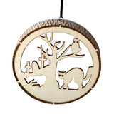 Max Wooden Halloween Laser Hollowed Hanging Decorations LED lights Cat