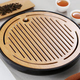 Max Bamboo Tea tray Drainage Water storage Kung Fu Tea Board Black simplicity