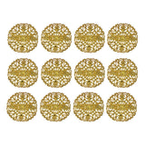 Maxbell 12Pcs Hollowed-out Flower Brooch Pin Lady Breastpin Retro Lapel Golden