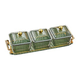 Maxbell Nordic Style Divided Dishes Square for Reception Room Coffee Shop Bread 3 Grids