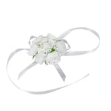 Max Wrist Corsage Bridal Stretchy Bracelet Wedding Prom Hand Flower  White