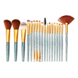 Maxbell 18 Pieces Cosmetic Brushes Set for Foundation Powder Concealer Blue-Golden