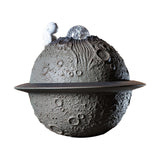 Maxbell Ceramic Tabletop Fountain Indoor USB Bedroom Home Astronaut Planet Statues Gray