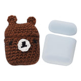 Maxbell Winter knit Cute cartoon Silicone Earphone Case For AirPods cover brown