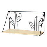 Max Metal & Wooden Wall Grid Hanging Shelf Home Furnishing Storage Rack Cactus