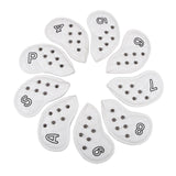 Maxbell 9Pcs Rivet Golf Club Iron Headcover Set Head Protector Guard White