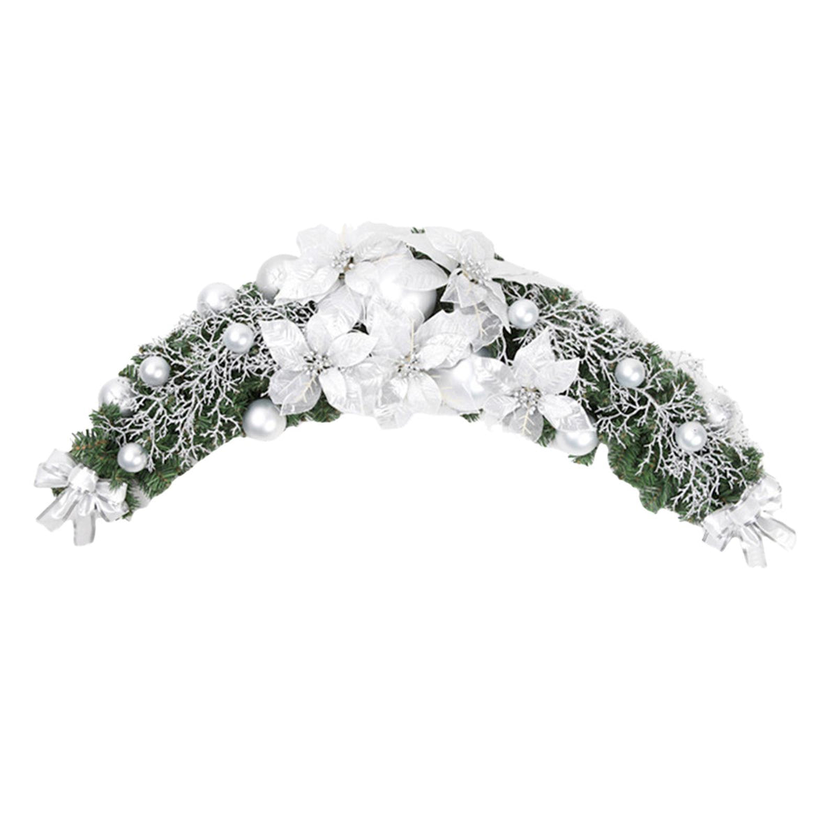 Maxbell Wedding Arch Flowers Green Leaves Floral Swag for Backdrop Festival Ceremony Silver