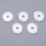 Max 5 Pieces 45mm Wave Rotary Cutter Blades with Case for Quilting Leather DIY