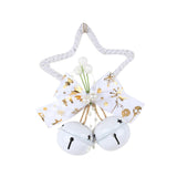 Maxbell Christmas Hanging Bow Bell Pendant Decor Ornament for New Year Indoor white