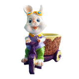 Maxbell Lovely Rabbit Flowerpots Resin Cartoon Planter Pots for Fairy Garden Desktop Boy