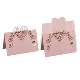 Maxbell 50 Pieces Heart Shape Paper Place Cards Elegant for Events Dinner Engagement Pink