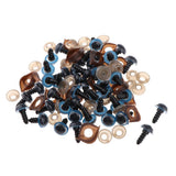 Max 100pcs Safety Doll Eyes Eyelid for DIY Teddy Bear Doll Toy Washers 14mm Blue