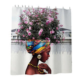 Max Digital Printing Mildew Resistant Anti-Bacterial PEVA Shower Curtain Liner African Women_B