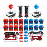 Maxbell 2-Player LED Arcade DIY Kit for USB PC Game DIY & Raspberry Pi  Red Blue
