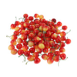 Maxbell 100 Pieces Artificial Vegetables Fruits Acorn Cherry Strawberry Yellow Red Cherry