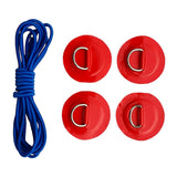 Maxbell 4 Pieces Inflatable Boat Kayak SUP D-ring Patch & Shock Bungee Cord Red