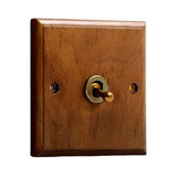 Maxbell Antique Toggle Switch Panel Walnut for Household Bathroom Bedroom single open