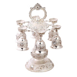 Maxbell Elegant Small Goblets Drinkware Set Retro for Ornament Housewarming Wedding Argent White