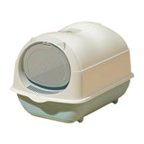 Maxbell Hooded Cat Litter Box Enclosed and Covered Detachable with Front Door Flap Light  Gray