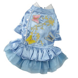 Maxbell Pet Dog Embroidery Princess Dress for Pet Birthday Wedding Party Blue L