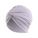 Maxbell Women Turban Hat Cover Cap Stretch Hijab Pre Tied Knot Muslim Fashion Gray