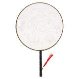 Maxbell Handheld Fabric Blank Fan for Painting Chinese Fan Round DIY Fish