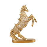 Maxbell Horse Statue Figurine Collection Decorative Ornament for Living Room Cabinet Aureate